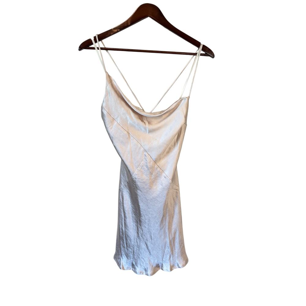 HELLO MOLLY NWT Desert Love Champagne Mini Dress Size Medium / US 6 Lace-Up Back - Picture 2 of 12